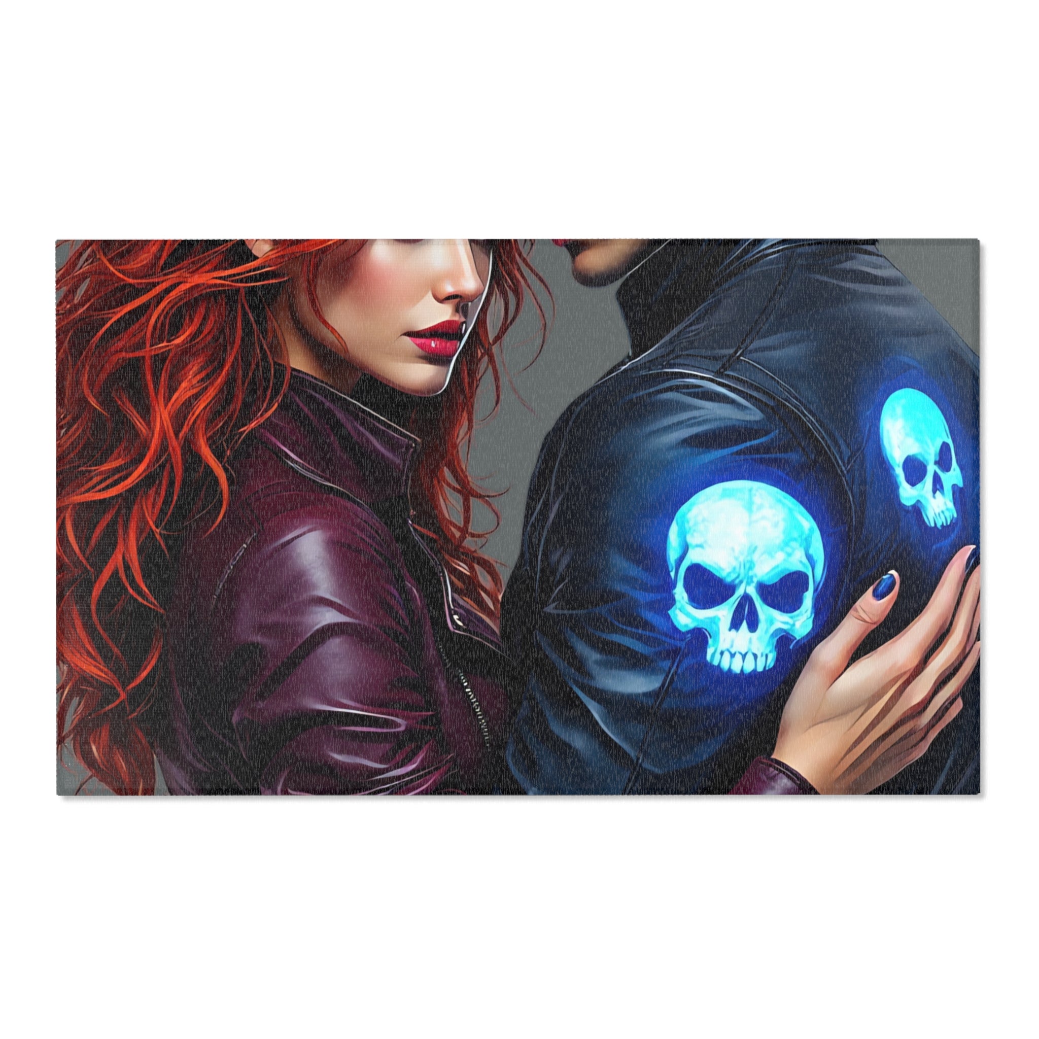 Redhead & Silver-Haired Lovers with Blue Skull Motif