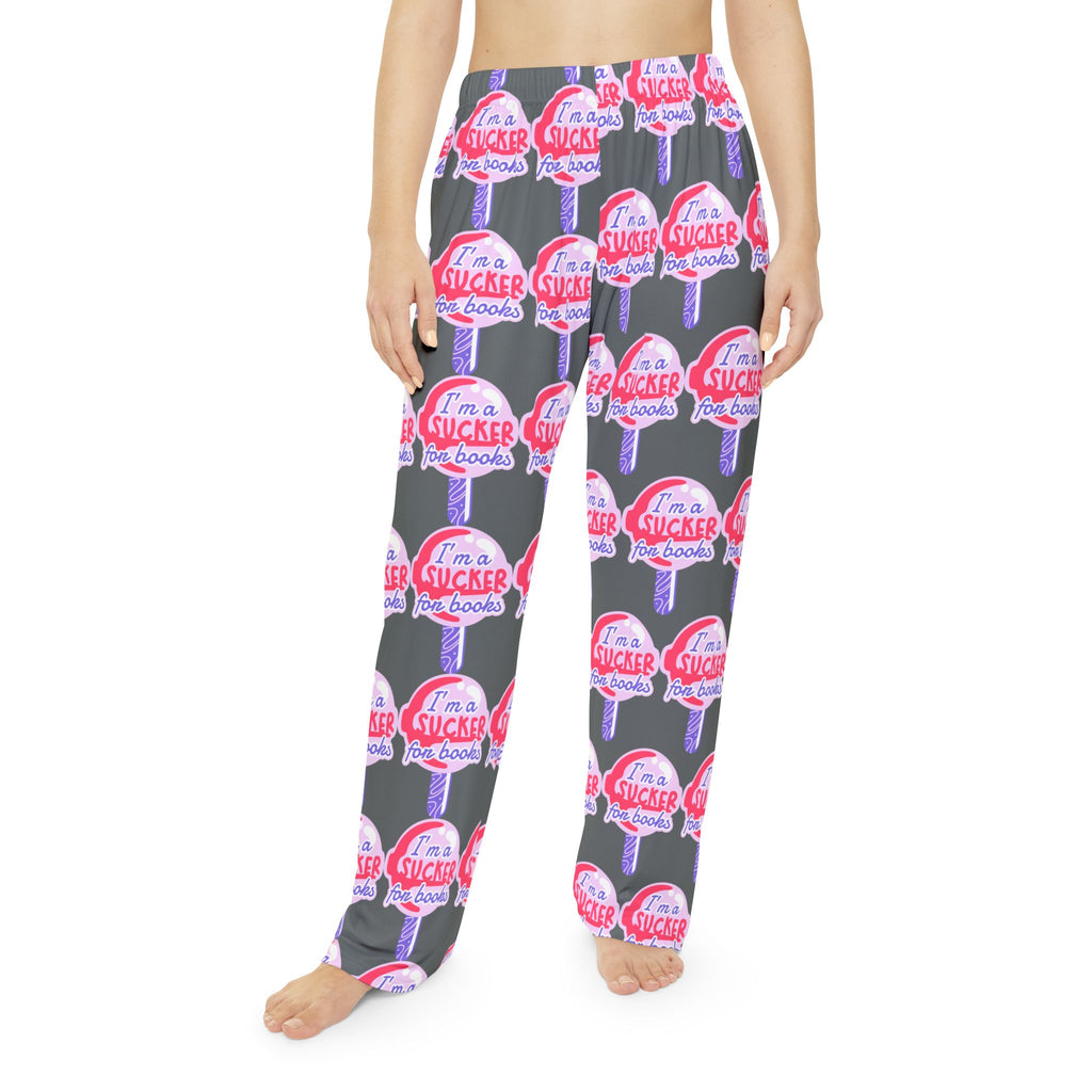 Playful Women's Pajama Pants - "I'm a Sucker for Books" Design