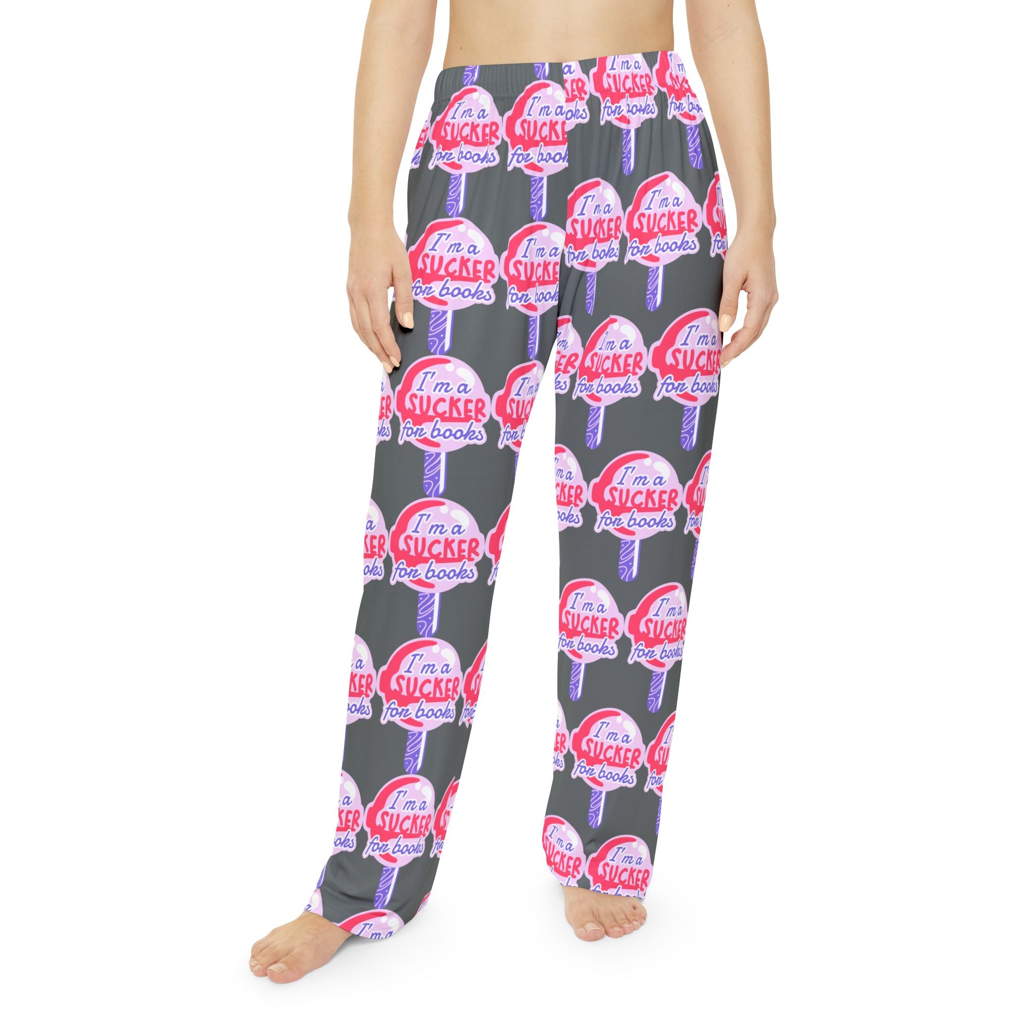 Playful Women's Pajama Pants - "I'm a Sucker for Books" Design