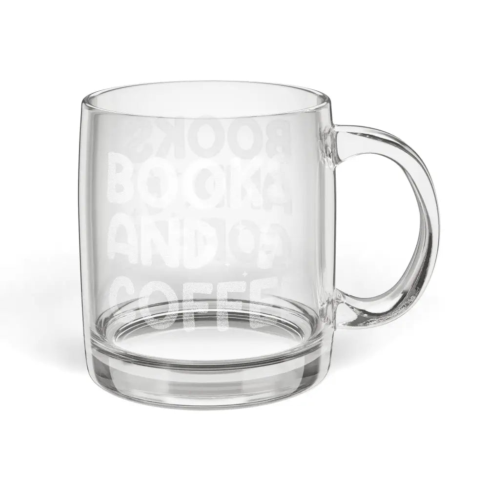 ’Books and Coffee’ 12.25oz Clear Mug - 12.25oz - Mug